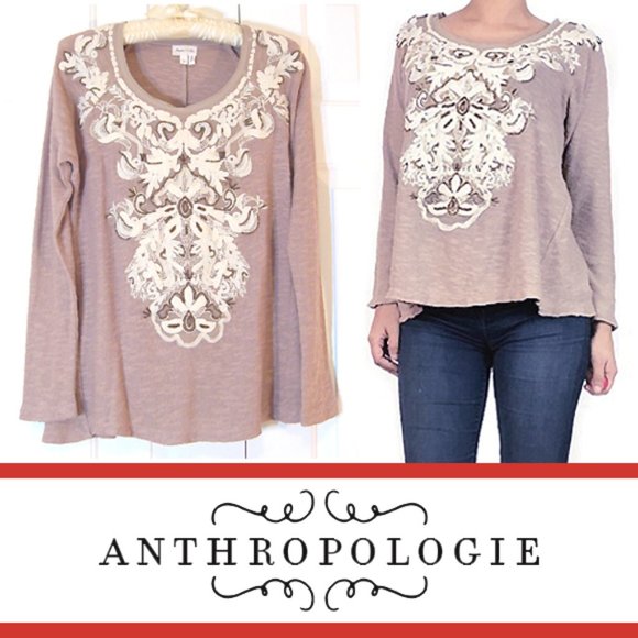 Anthropologie/Meadow Rue | 'Rococo' Lace/Beaded Tunic Top - Picture 1 of 9